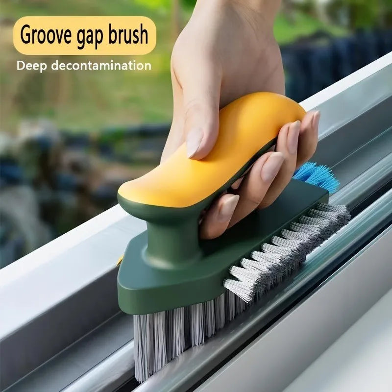 Buy 3-In-1 Multi-Function Cleaning Brush Hard Bristle Scrub Brush With Gap Brush T-Handle Grout Cleaner For Bathroom Kitchen Window online at DLC Market