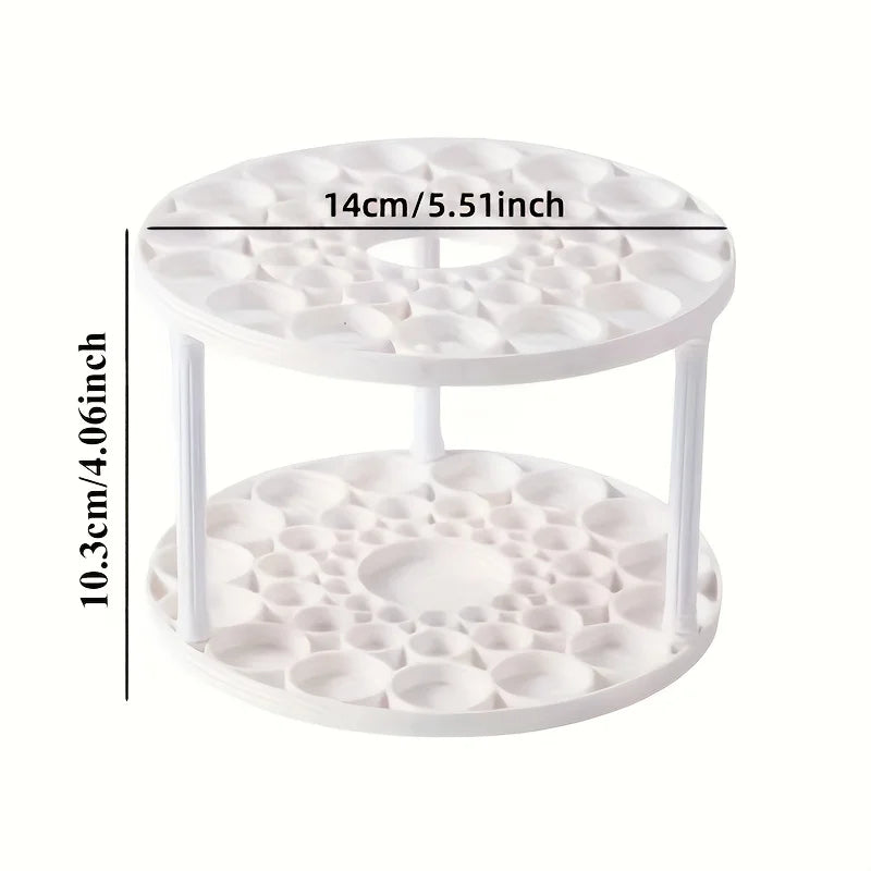 360° Rotating Brush Holder - White Plastic Organizer with Glaze Finish, Space-Saving Design for Art Brushes, Pens, Makeup Tools by DLC MARKET