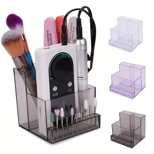 1PC Nail Drill Bits Holder Display Clear Nail Display Box Transparent Makeup Organizer Nail Manicure Tools Acrylic Nail Display by DLC MARKET