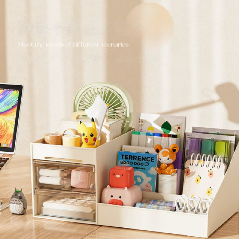 Transparent Drawer Style Makeup Box Dormitory Organizer Plastic Cosmetics Skincare Dressing Table Desktop Storage Box by DLC MARKET