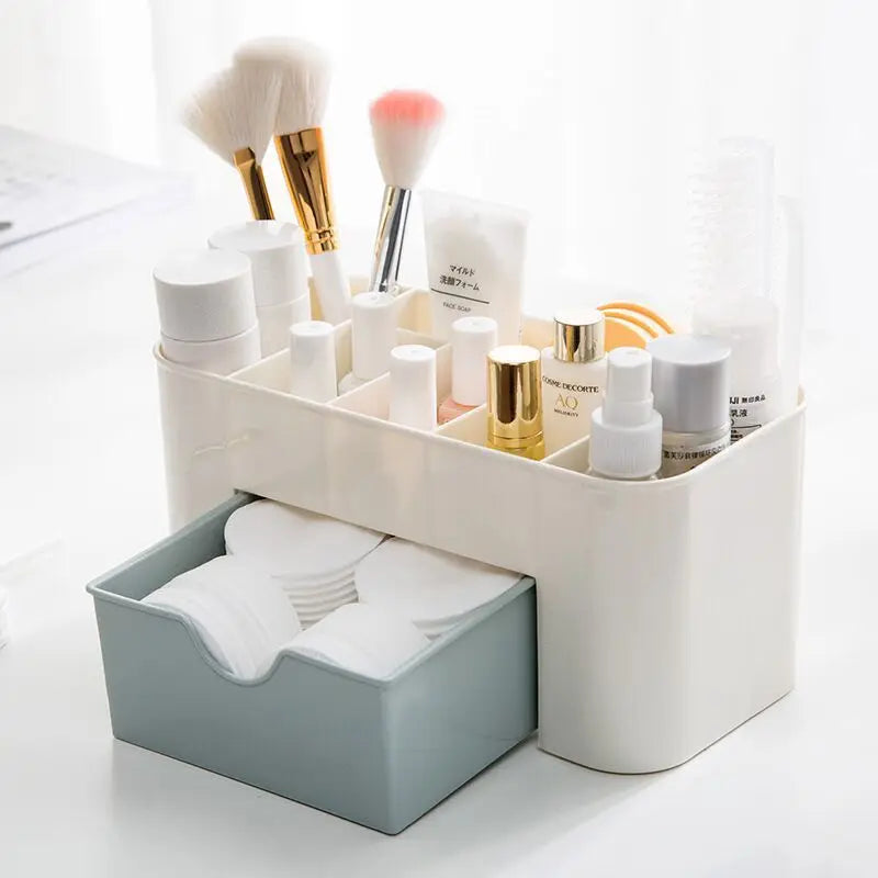 Makeup Organizer Storage Box With Drawer Cotton Swab Stick Storage Case Lipstick Organizer Brush Holder Makeup Acrylic Plastic by DLC MARKET