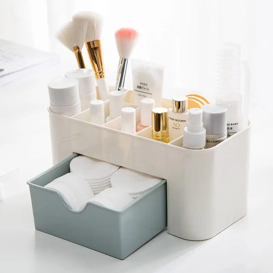 Makeup Organizer Storage Box With Drawer Cotton Swab Stick Storage Case Lipstick Organizer Brush Holder Makeup Acrylic Plastic by DLC MARKET