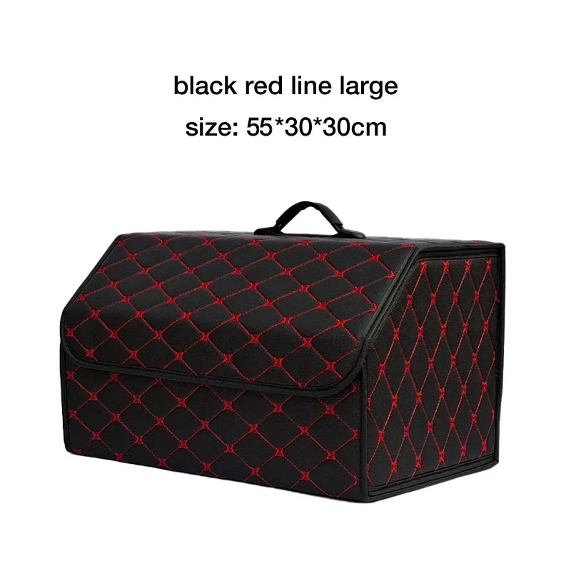 Car Trunk Organizer Box, Large Capacity, Auto Multiuse Tools, Storage Bag, Stowing, Tidying, Leather, Folding for Emergency by DLC MARKET