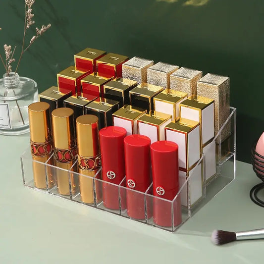 24 Grid Lipstick Holder Acrylic Cosmetics Storage Box Can Store And Sort Lipstick Nail Polish And Jewelry Display Rack by DLC MARKET