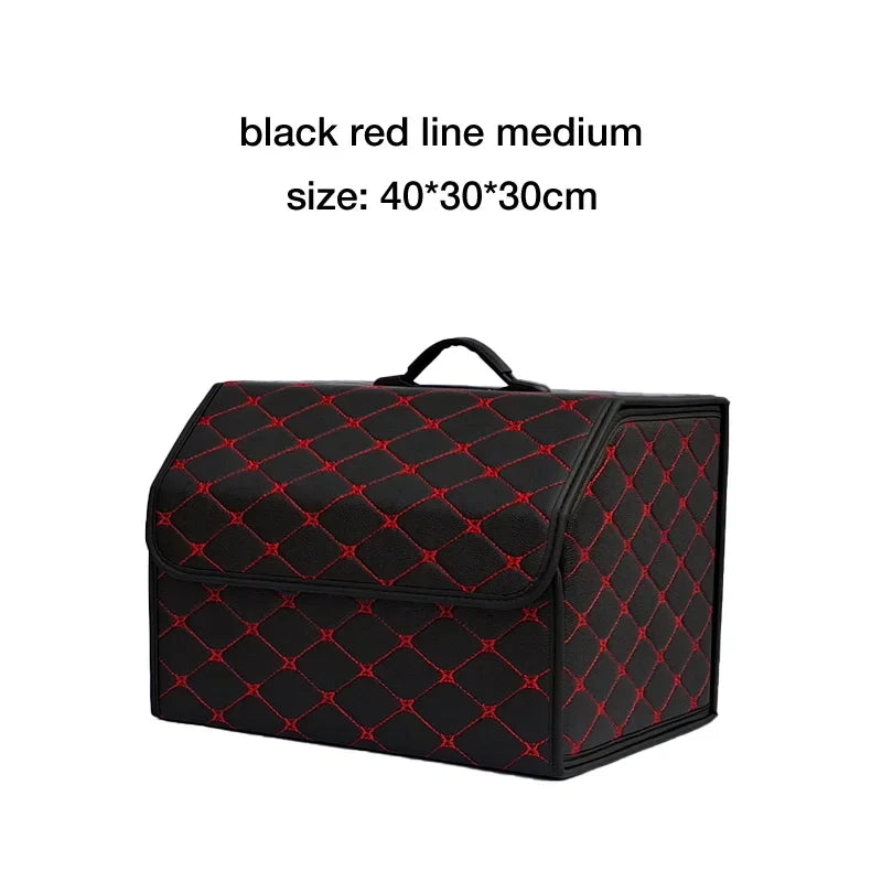 Car Trunk Organizer Box, Large Capacity, Auto Multiuse Tools, Storage Bag, Stowing, Tidying, Leather, Folding for Emergency by DLC MARKET