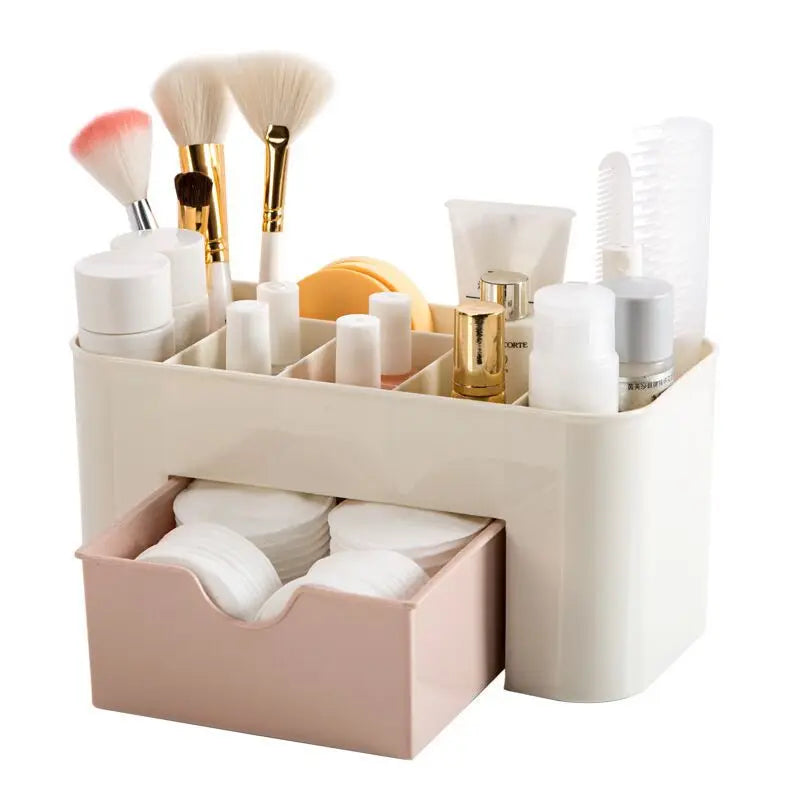 Makeup Organizer Storage Box With Drawer Cotton Swab Stick Storage Case Lipstick Organizer Brush Holder Makeup Acrylic Plastic by DLC MARKET