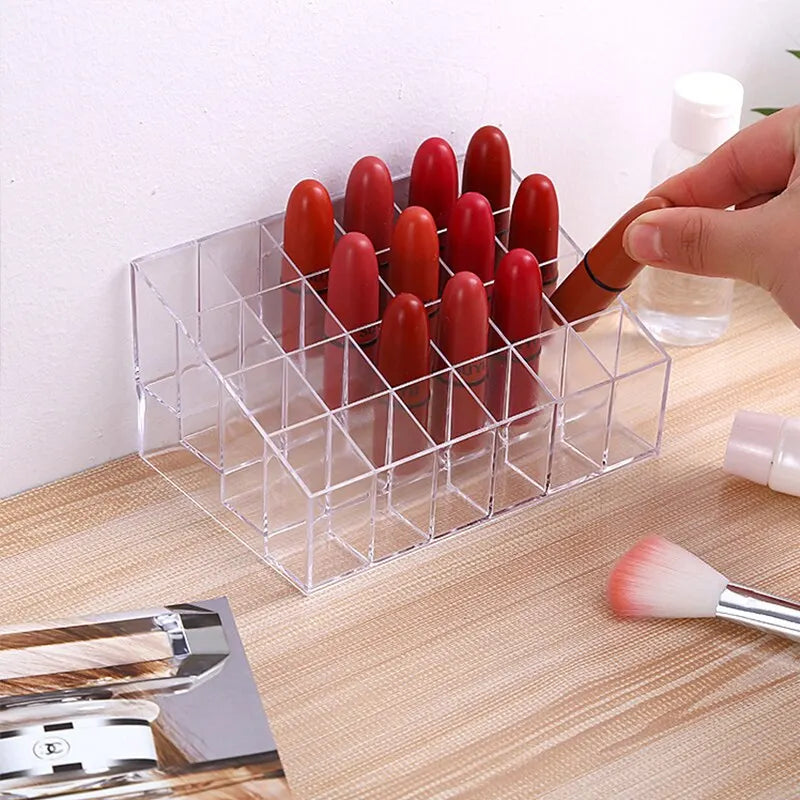24 Grid Lipstick Holder Acrylic Cosmetics Storage Box Can Store And Sort Lipstick Nail Polish And Jewelry Display Rack by DLC MARKET