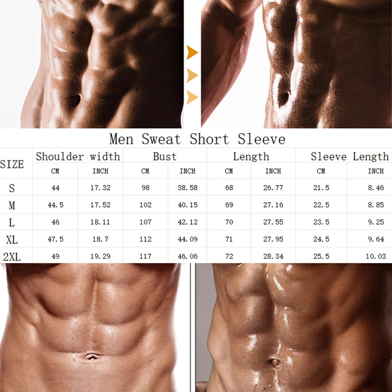 Buy Pop Closets Sauna Shirt for Men Sweat Suit Short Sleeve Compression T-Shirt Weight Loss Body Shaper Shirts for Workout Sports online at DLC Market