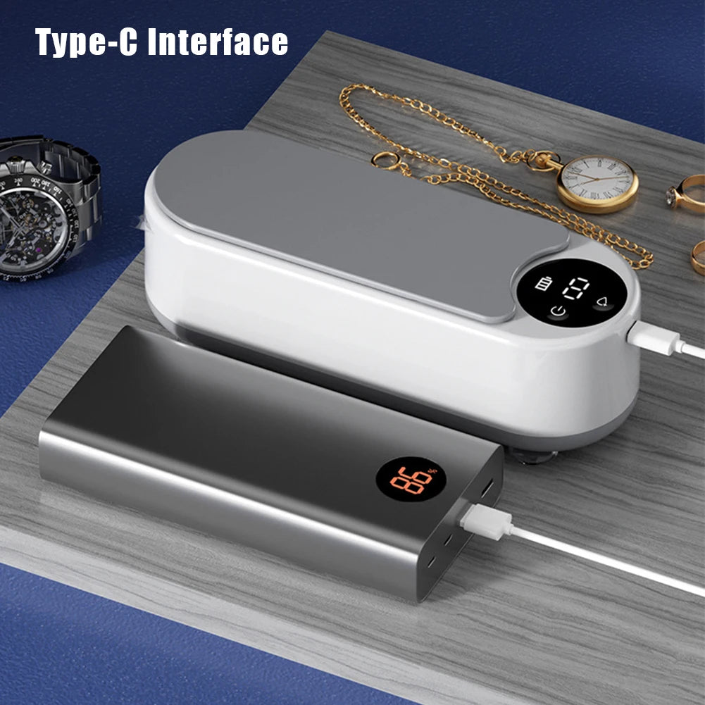 Buy Ultrasonic Jewelry Cleaner Machine Multifunctional Glasses Cleaner Portable Cleaning Machine USB Rechargeable for Ring Necklaces online at DLC Market