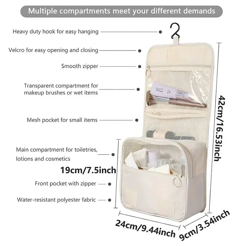 High Quality Travel Makeup Bag Waterproof Toiletries Organizer Women Neceser Bathroom Hook Wash Pouch Hook Makeup Storage Bag by DLC MARKET