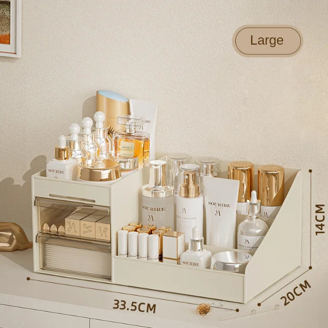 Transparent Drawer Style Makeup Box Dormitory Organizer Plastic Cosmetics Skincare Dressing Table Desktop Storage Box by DLC MARKET