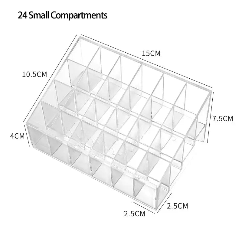 24 Grid Lipstick Holder Acrylic Cosmetics Storage Box Can Store And Sort Lipstick Nail Polish And Jewelry Display Rack by DLC MARKET