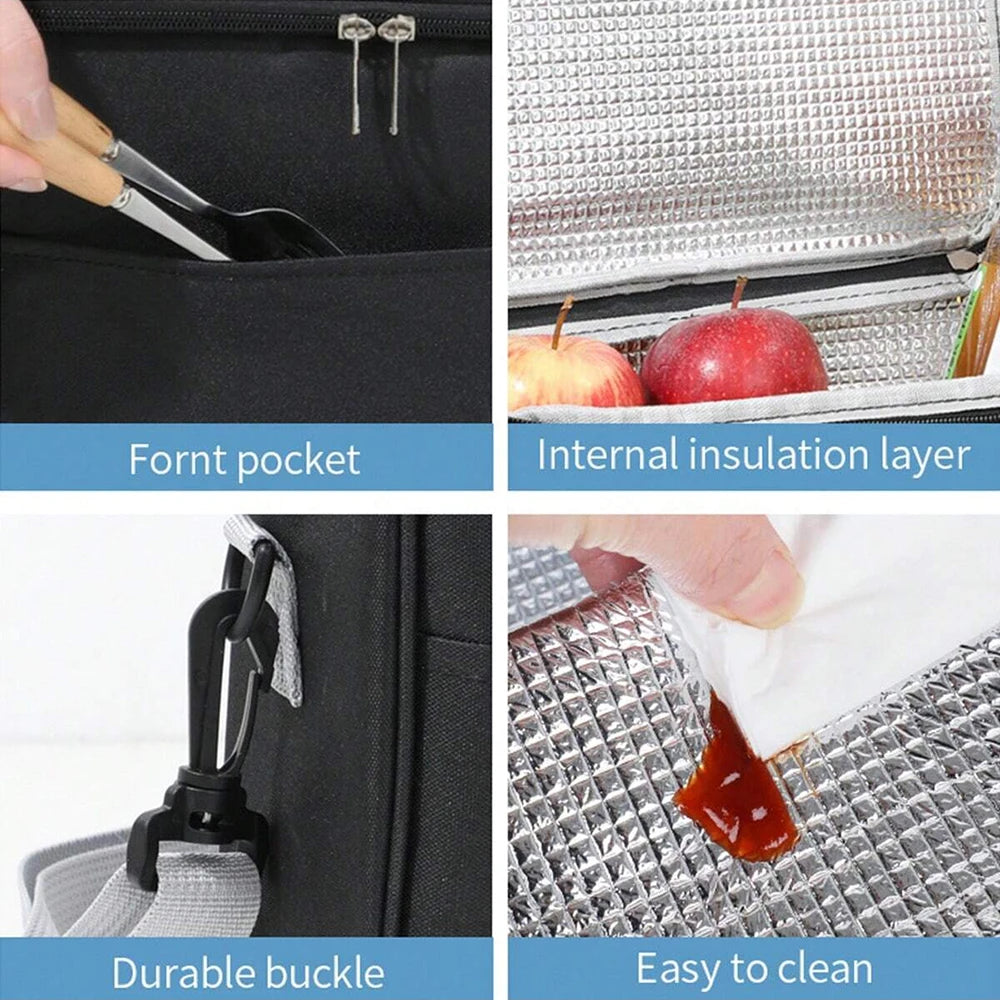 Buy Capacity hand-held with shoulder strap insulated bag, lunch box bag, student thickened waterproof lunch bag。-zmt online at DLC Market