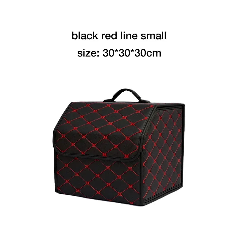 Car Trunk Organizer Box, Large Capacity, Auto Multiuse Tools, Storage Bag, Stowing, Tidying, Leather, Folding for Emergency by DLC MARKET