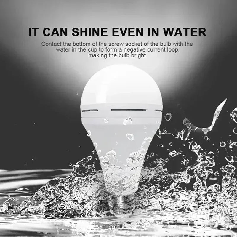 Buy LED Rechargeable Light Bulb 7w 9w 12w 15w 85-265V Emergency Bulb Portable Hanging Camping Lamp for Tent Home Power Failure Porch online at DLC Market