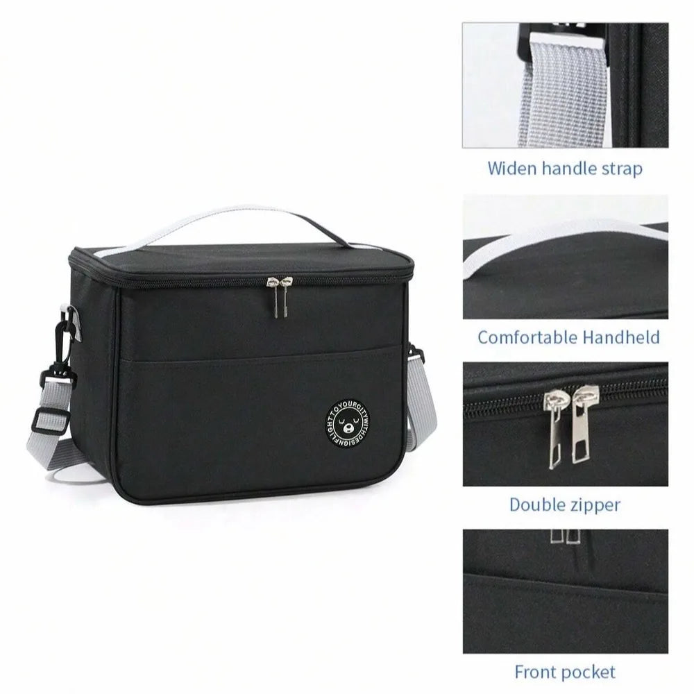 Buy Capacity hand-held with shoulder strap insulated bag, lunch box bag, student thickened waterproof lunch bag。-zmt online at DLC Market