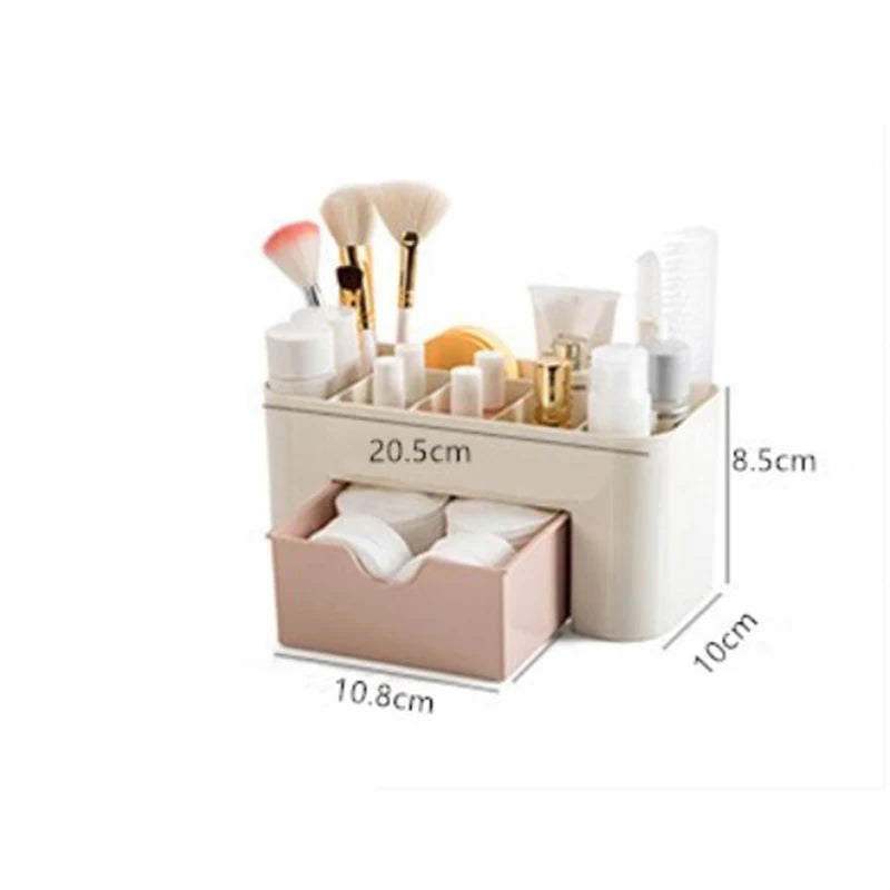 Makeup Organizer Storage Box With Drawer Cotton Swab Stick Storage Case Lipstick Organizer Brush Holder Makeup Acrylic Plastic by DLC MARKET