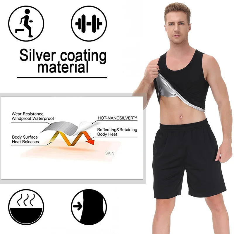 Buy Pop Closets Sauna Shirt for Men Sweat Suit Short Sleeve Compression T-Shirt Weight Loss Body Shaper Shirts for Workout Sports online at DLC Market