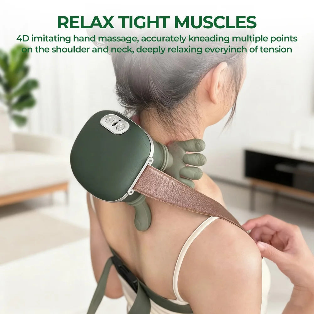 Buy Bionic Finger Neck Shoulder Massager Wireless Neck Cervical Trapezius 4D Kneading Body Back Hand Massage Shawl Brushless Motor online at DLC Market
