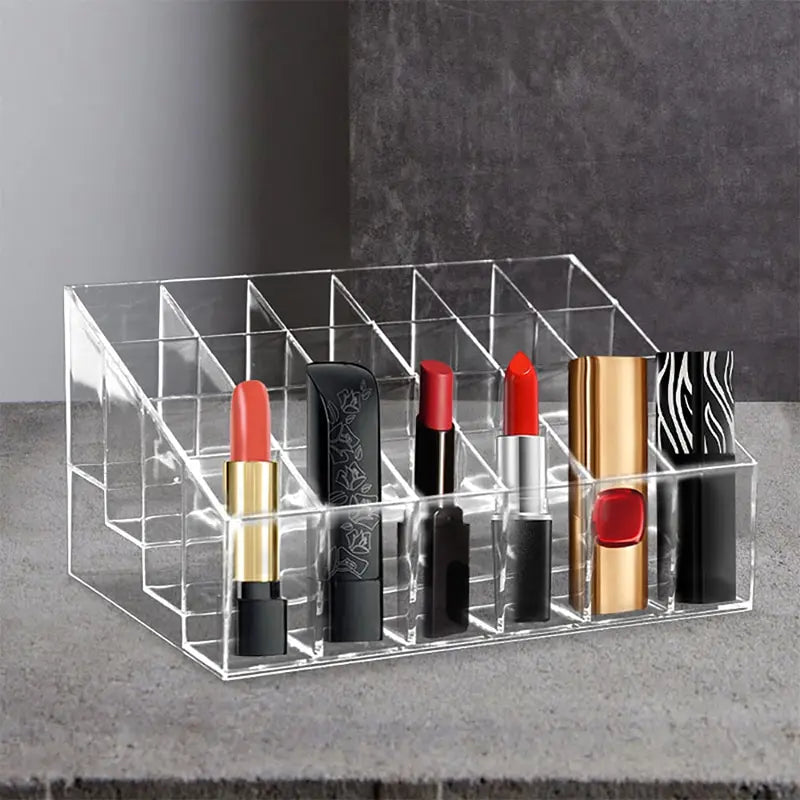 24 Grid Lipstick Holder Acrylic Cosmetics Storage Box Can Store And Sort Lipstick Nail Polish And Jewelry Display Rack by DLC MARKET
