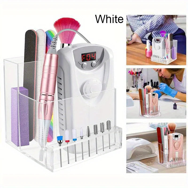 1PC Nail Drill Bits Holder Display Clear Nail Display Box Transparent Makeup Organizer Nail Manicure Tools Acrylic Nail Display by DLC MARKET
