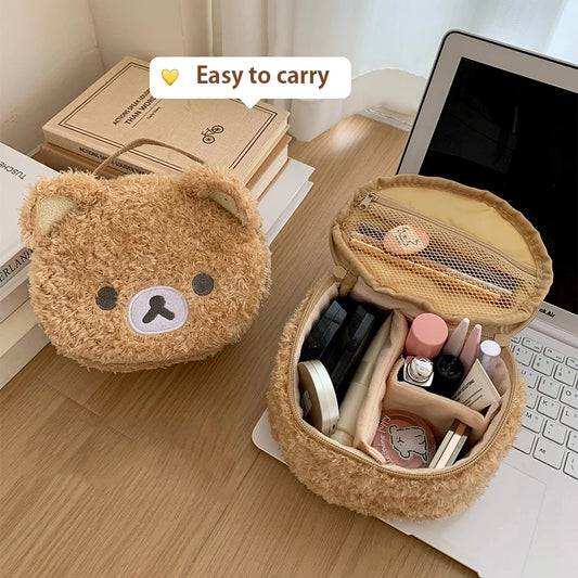 Plushes Makeup Case Anime Relaxed Bear Cosmetic Bag Women Jewelry Storage Pouch Girl Organizer Handbags Gift Hot Sales by DLC MARKET