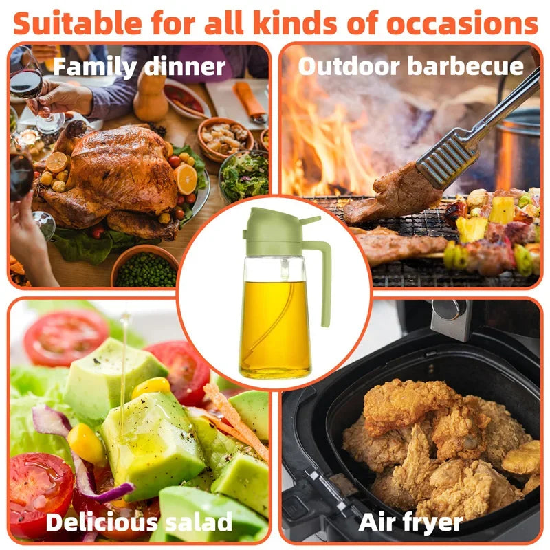 Buy 2-in-1 Kitchen Oil Sprayer and Dispenser Bottle, Plastic Oil Mister for Cooking, BBQ, Baking, Roasting and Picnic online at DLC Market