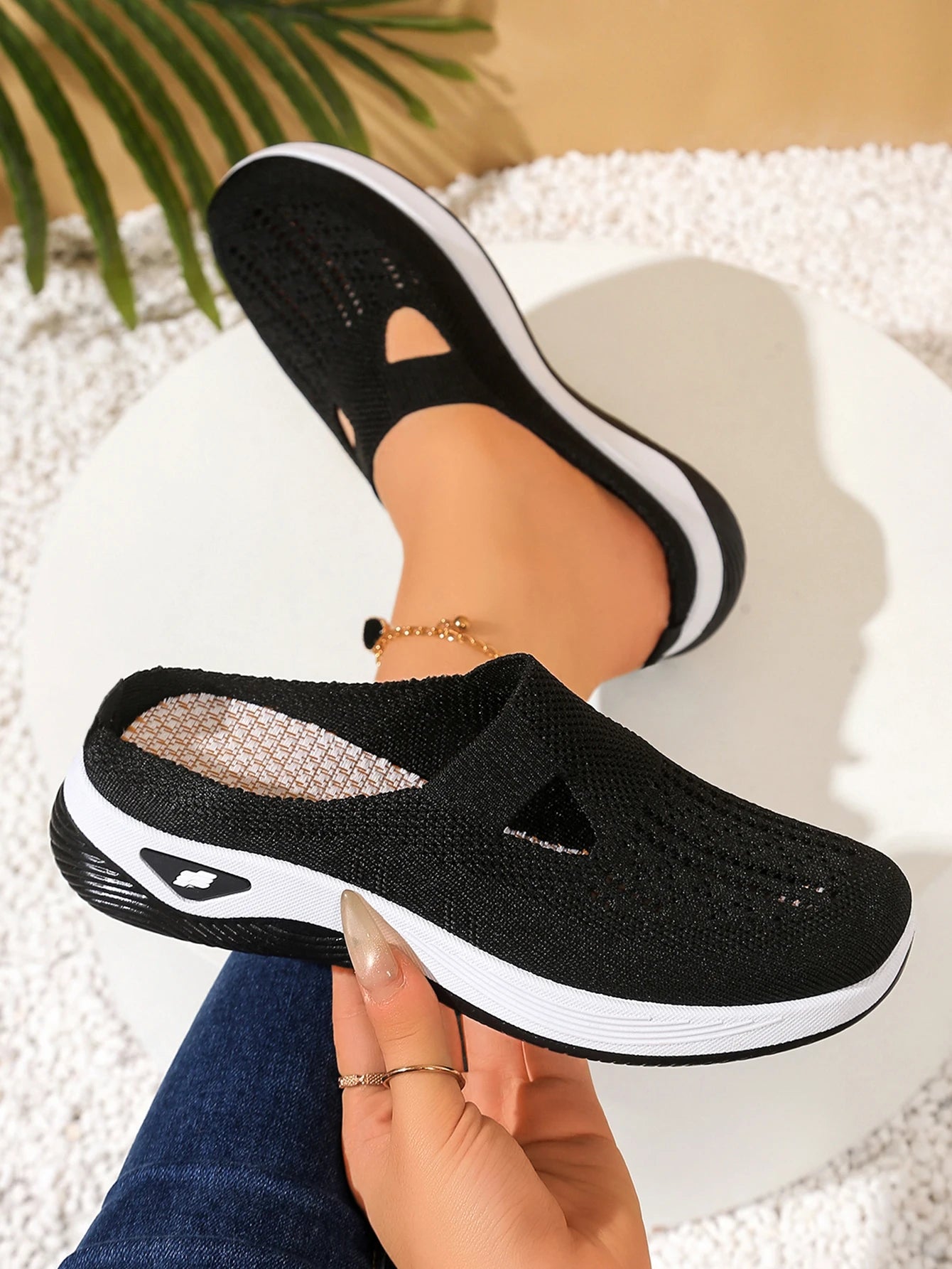 Women shoes Convenient and comfortable at home, one foot with a vent and half slipper women's summer shoes free shippiing shoes by DLC MARKET