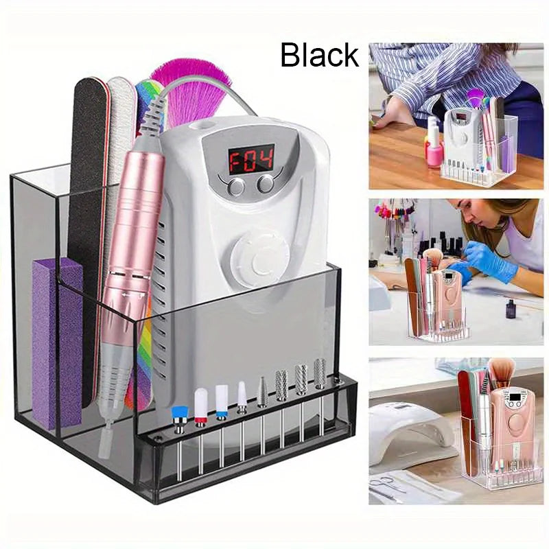 1PC Nail Drill Bits Holder Display Clear Nail Display Box Transparent Makeup Organizer Nail Manicure Tools Acrylic Nail Display by DLC MARKET
