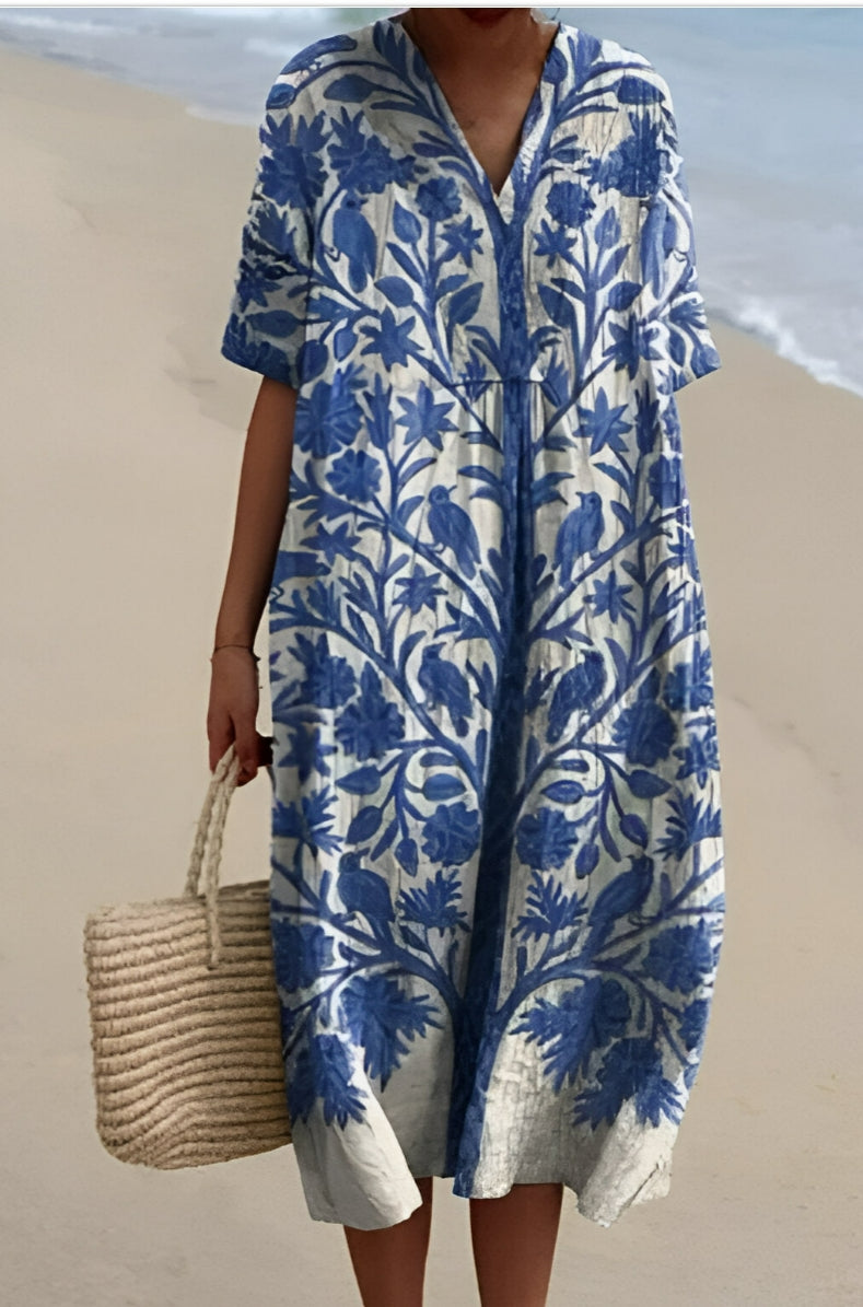 Buy Women's Comfortable Loose Printed Long Dress online at DLC Market