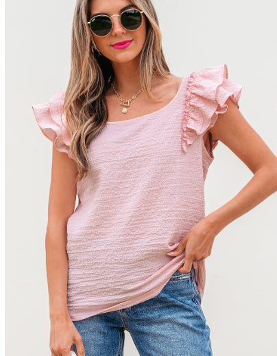 Buy Textured Bow Knot Frilled Butterfly Sleeve Blouse online at DLC Market