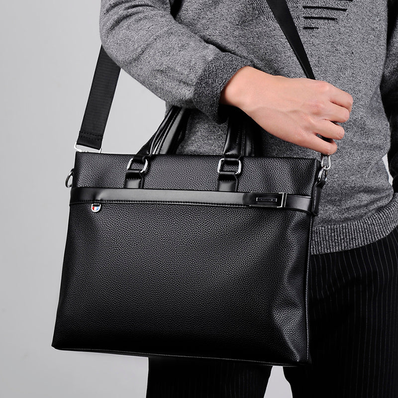 Buy Large Capacity Business Handbag Men's Soft Leather Briefcase online at DLC Market