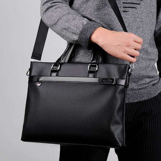 Buy Large Capacity Business Handbag Men's Soft Leather Briefcase online at DLC Market