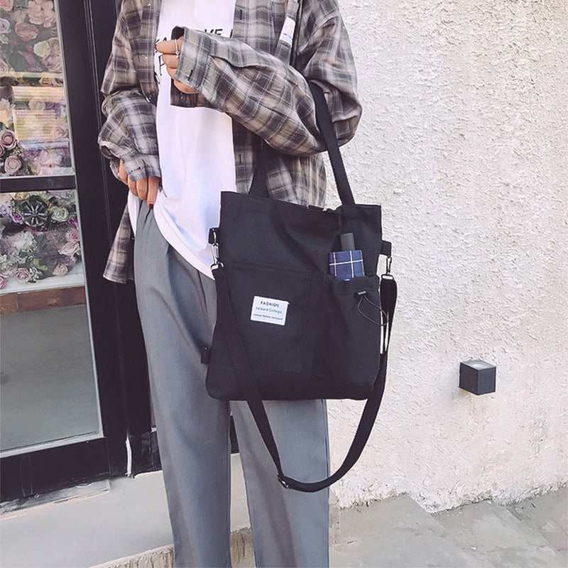 Buy Harajuku Canvas Bags Students Handbag With Pockets Preppy Buckpack Shoulder Bag For Women Shoolbags online at DLC Market