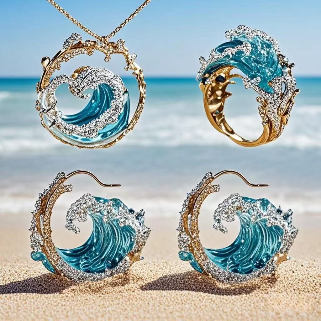 Buy Stainless Steel Spray Necklace Golden Set Silver online at DLC Market