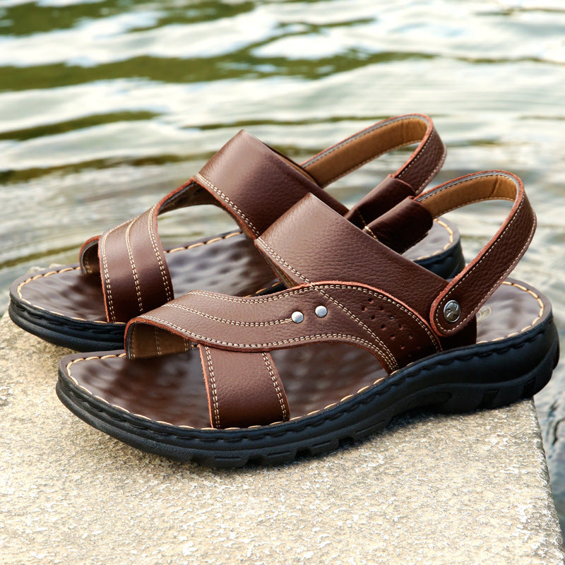 Buy Men Sandals Summer Beach Shoes Adjustable Back Strap Design Slippers Slides online at DLC Market
