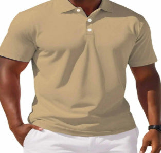 High Sense Casual Solid Color Buttons Short Sleeve by null