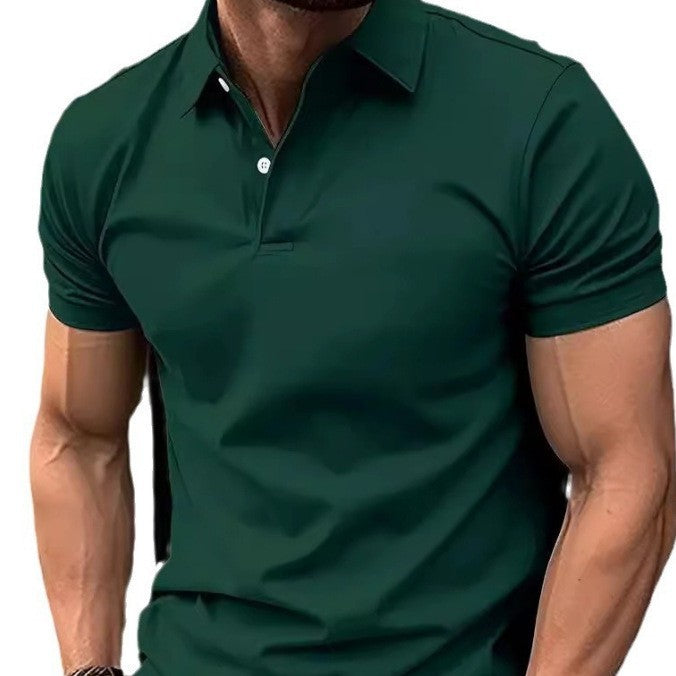 High Sense Casual Solid Color Buttons Short Sleeve by null