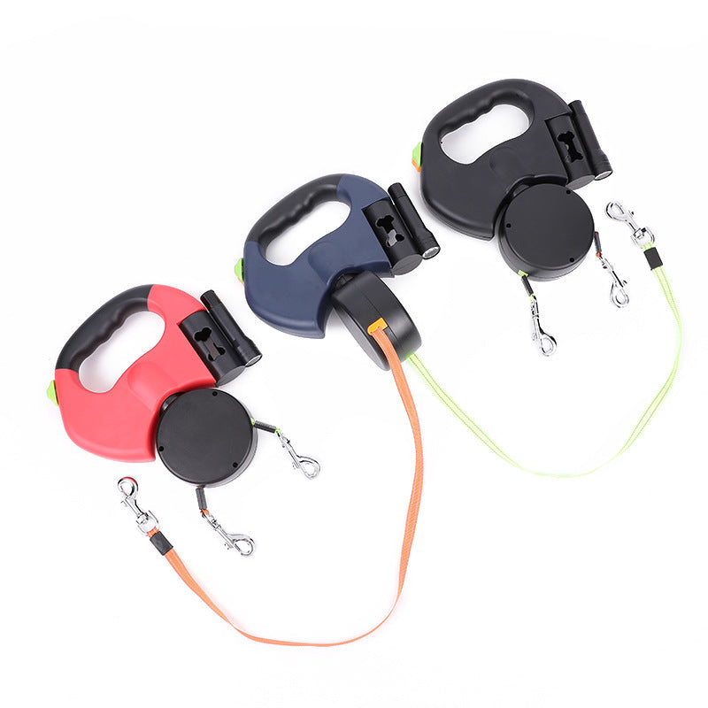 Buy Retractable Dog Leash For Small Dogs Reflective Dual Pet Leash Lead 360 Swivel No Double Dog Walking Leash With Lights Pet Products online at DLC Market