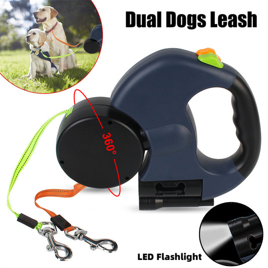 Buy Retractable Dog Leash For Small Dogs Reflective Dual Pet Leash Lead 360 Swivel No Double Dog Walking Leash With Lights Pet Products online at DLC Market