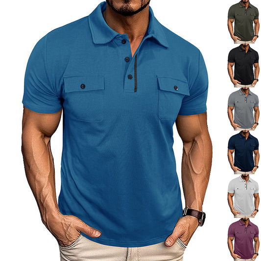 Lapel Button Polo with Pockets — Men's Short Sleeve Outdoor | DLC Market