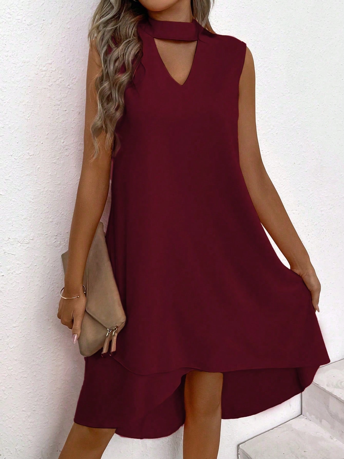 Casual Comfortable Asymmetrical And Loose-fitting Dress by null