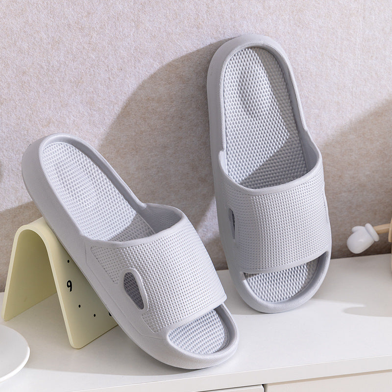 Buy Solid Color Thick Bottom Home Slippers Summer Non-slip Floor Bathroom Slipper Women Men Couples Shoes online at DLC Market