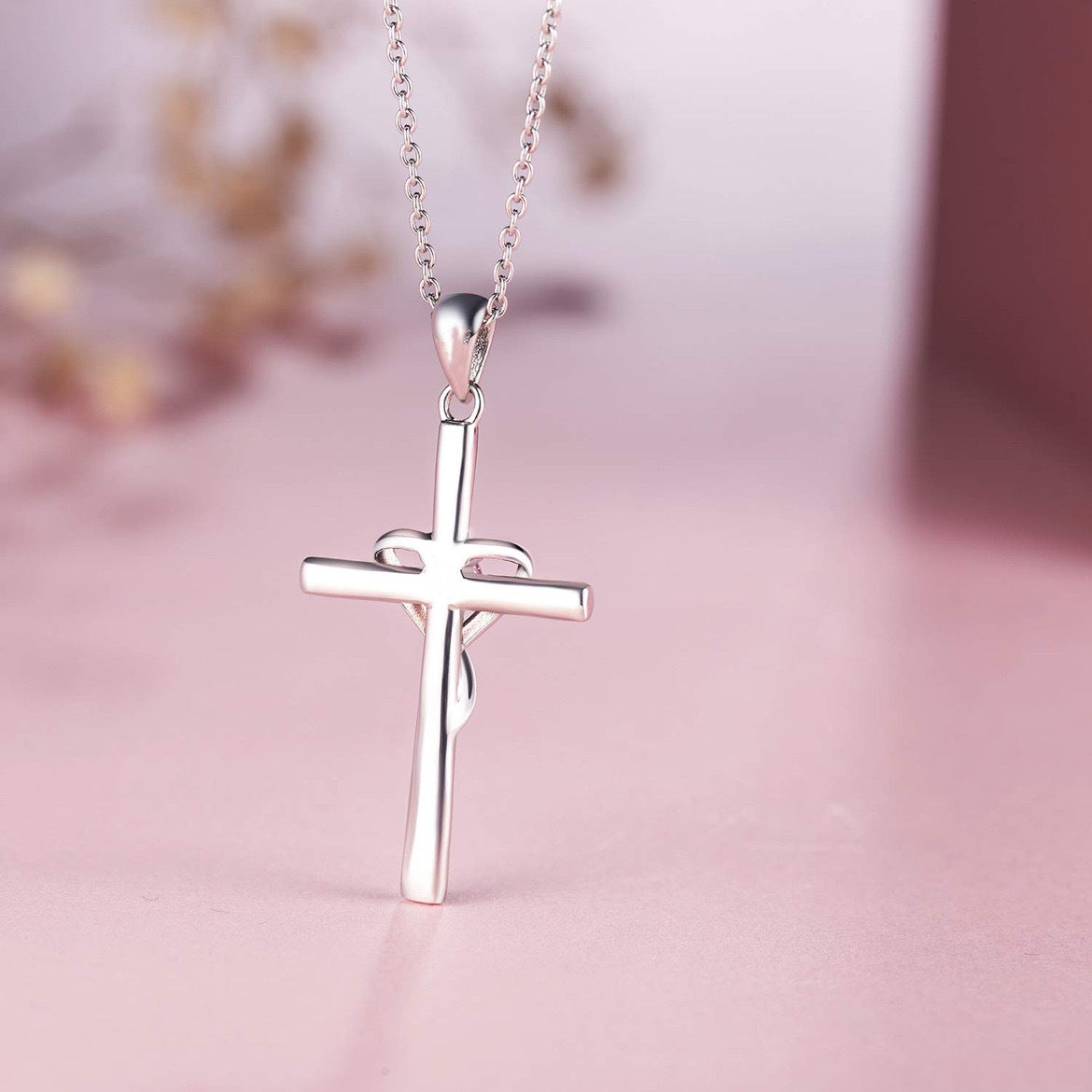 Buy Easter Heart-Shaped Cross Diamond-Encrusted Pendant Necklace For Women online at DLC Market
