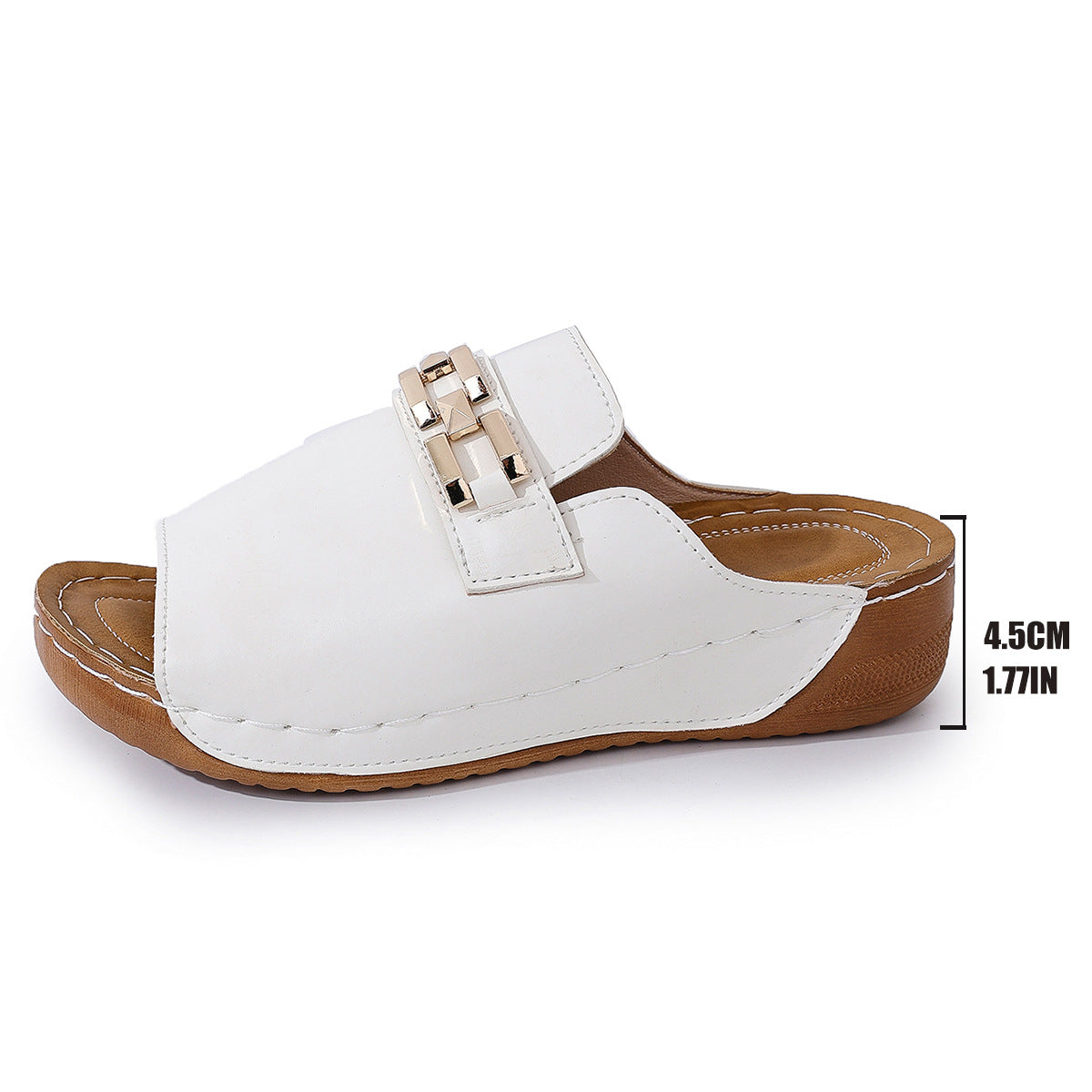 Buy Plus Size Peep Toe Slippers With Metal Accessories online at DLC Market
