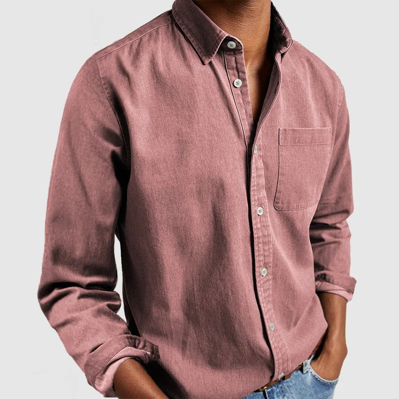 Men's Shirt New Long Sleeve Lapel by null