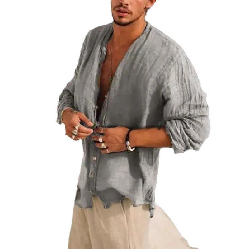 Half Sleeve Shirt Men's Clothing Handsome Trendy Casual by null