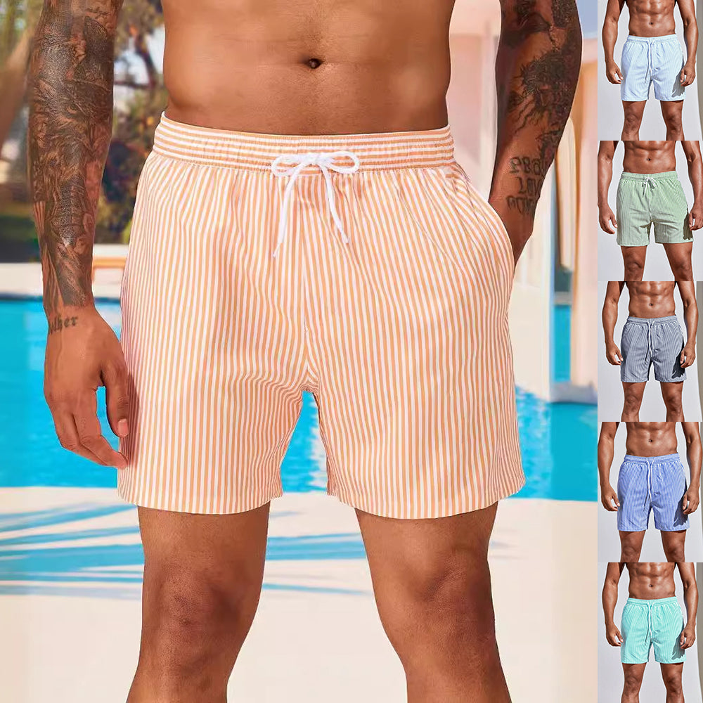 Mens 3D striped print lightweight summer beach shorts | DLC Market