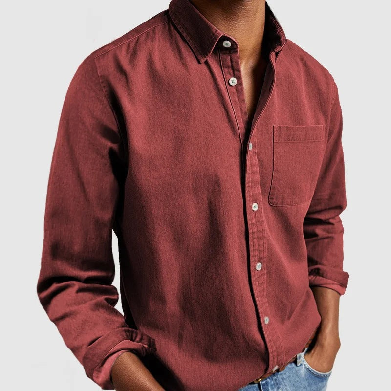 Men's Shirt New Long Sleeve Lapel by null