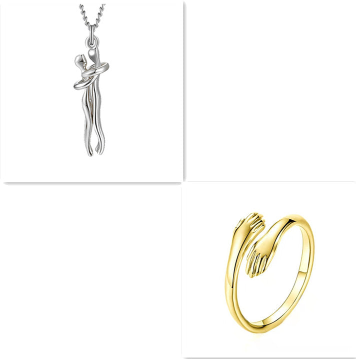 Buy Love Hug Necklace Unisex Men Women Couple Jewelry Simple Temperament Clavicle Chain Valentines Day Lover Gift online at DLC Market